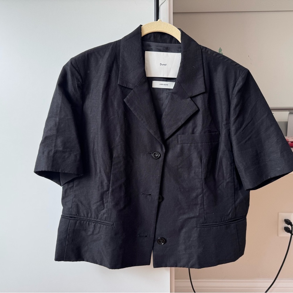 Dunst short sleeve linen blend Black Jacket